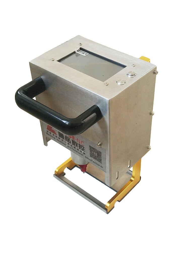 Portable electric metal engraving machine for steel flange