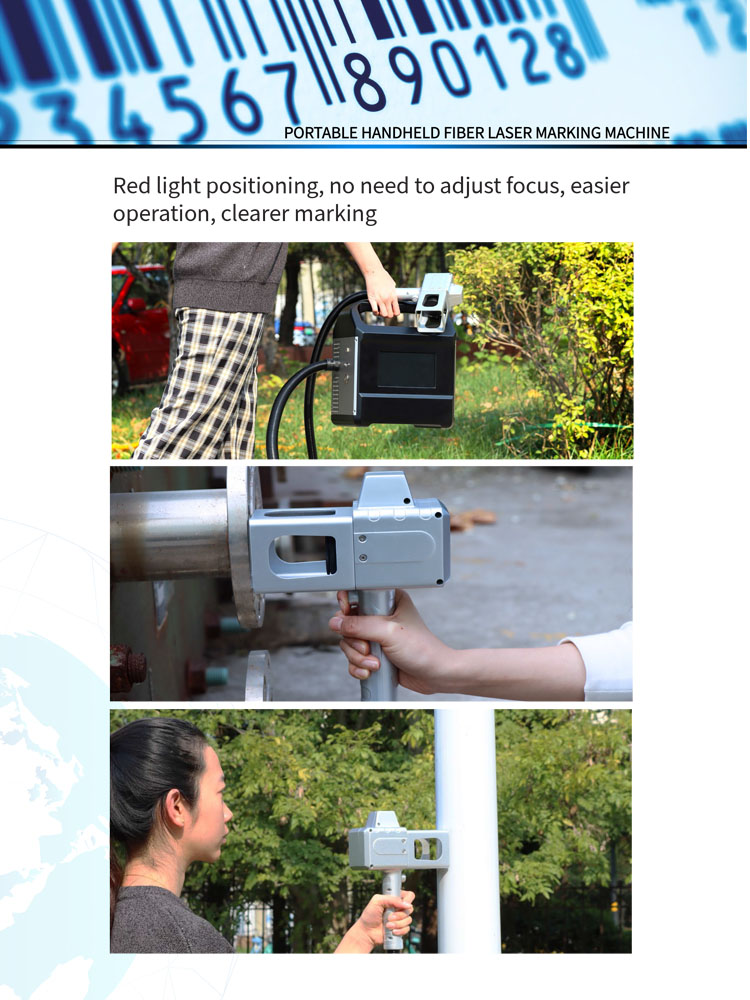 Mini handheld easy movable fiber laser marking machine